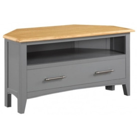 Rossmore Grey Painted Corner TV unit, 105cm W with Storage for Television Upto 45inch Plasma
