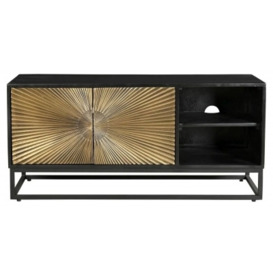 Luxe Black and Antique Gold Starburst TV Unit - thumbnail 1