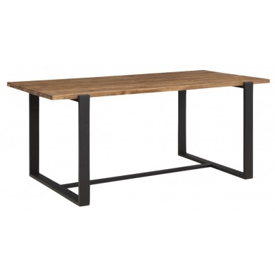 Pembroke Rustic Pine Dining Table, 180cm Seats 8 Diners Rectangular Top with Black Metal Legs - image 1
