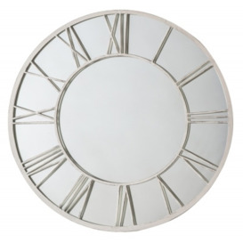 Norris Distressed White Outdoor Mirror - W 85cm x D 2cm x H 85cm - thumbnail 1