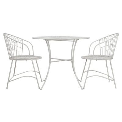 Siracusa Metal Outdoor Garden 2 Seater Bistro Set - Comes in Vanilla and Noir Options - image 1