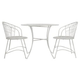 Siracusa Metal Outdoor Garden 2 Seater Bistro Set - Comes in Vanilla and Noir Options - thumbnail 1