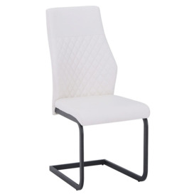 Sheffield White Leather Dining Chair with Black Legs (Set of 4)