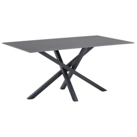 Hounslow Dark Grey and Black 6 Seater Dining Table - 160cm