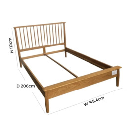 Malmo Oak Low Foot Bed - Comes in 4ft 6in Double and 5ft King Size Options - thumbnail 3