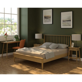Malmo Oak Low Foot Bed - Comes in 4ft 6in Double and 5ft King Size Options - thumbnail 2