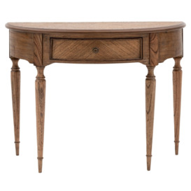 Leming Natural Wood Demi Console Table