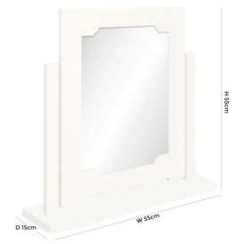Lily White Painted Swivel Dressing Table Mirror - thumbnail 2