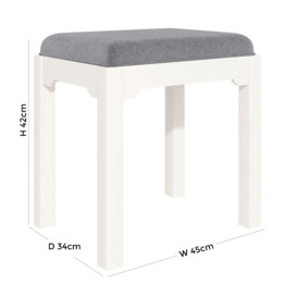 Lily White Painted Dressing Table Stool - thumbnail 2