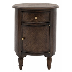 Jacona Wooden Coffee Drum Side Table