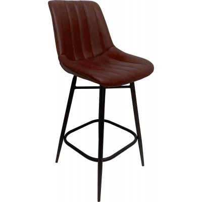 Croft Vintage Leather Bar Stool (Sold in Pairs) - Comes in Brown, Blue & Grey Options - image 1