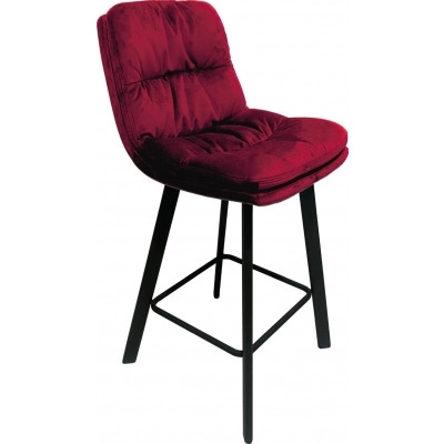 Paloma Velvet Bar Stool (Sold in Pairs) - Comes in Ruby, Charcoal Grey and Teal Options - image 1