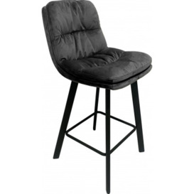 Paloma Charcoal Grey Velvet Bar Stool (Sold in Pairs)