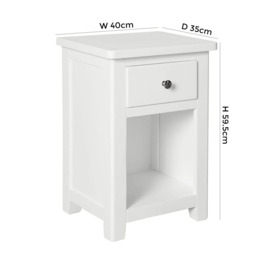 Henley 1 Drawer Bedside Cabinet - Comes in White, Blue and Charcoal Finish Options - thumbnail 2