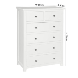 Henley Painted 2+4 Drawer Chest - Comes in White, Blue and Charcoal Finish Options - thumbnail 2