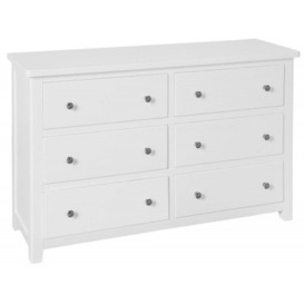 Henley Painted 6 Drawer Wide Chest - Comes in White, Blue and Charcoal Finish Options