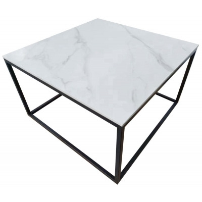 Athena Sintered Stone and Metal Square Coffee Table - image 1