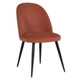 Vida Living Gabi Coral Black Legs Dining Chair, Velvet Fabric (Sold in Pairs) - thumbnail 1