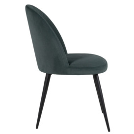 Vida Living Gabi Sage Black Legs Dining Chair, Velvet Fabric (Sold in Pairs) - thumbnail 2