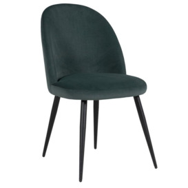 Vida Living Gabi Sage Black Legs Dining Chair, Velvet Fabric (Sold in Pairs)