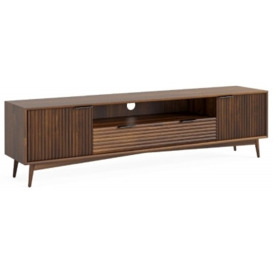 Houlton Walnut Brown Large TV Unit, 190cm W with Storage for Television Upto 70inch and larger Plasma