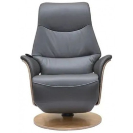 GFA LOWA Battery Operated Swivel Recliner Chair - Charcoal Leather Match
