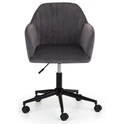 Kahlo Swivel Office Chair - Comes in Grey and Blue Velvet Fabric Options - image 1