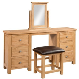 Appleby Oak 6 Drawer Dressing Table Set