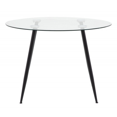 Frisco Clear Glass and Black Dining Table - 4 Seater - image 1