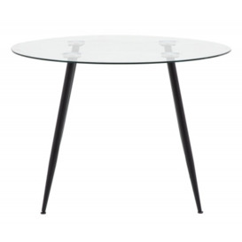 Frisco Clear Glass and Black Dining Table - 4 Seater