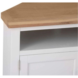 Aberdare Oak and White Painted 2 Door Corner TV Unit - thumbnail 3