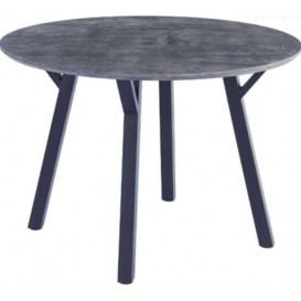 Aleah Grey and Black 110cm Round Dining Table