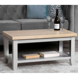 Aberdare Oak and Grey Painted Small Coffee Table - thumbnail 2