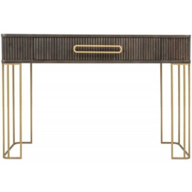 Hawarden Brown Fluted Ribbed 1 Drawer Console Table