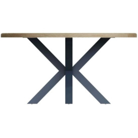 Ringwood Blue Painted 150cm Large Round Dining Table - Oak Top - thumbnail 2