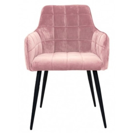 Vienna Blush Velvet Fabric Dining Chair (Sold In Pairs) - thumbnail 1
