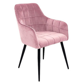 Vienna Blush Velvet Fabric Dining Chair (Sold In Pairs) - thumbnail 2