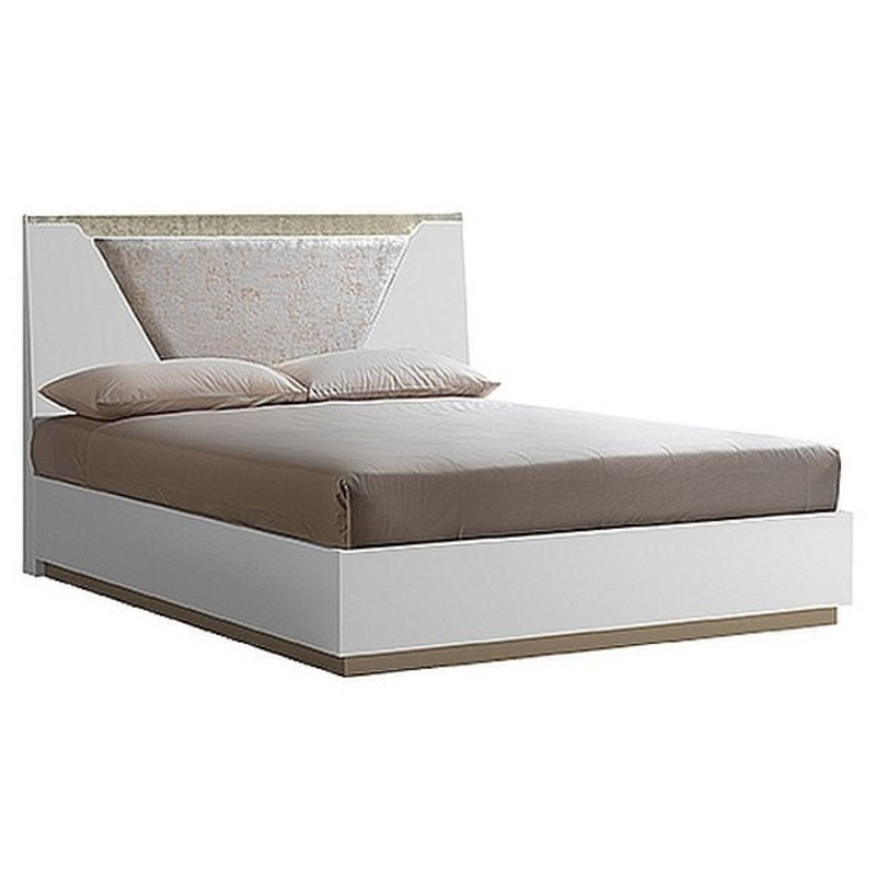 Camel Smart Night White Italian Bed with letto Fabric Headboard and Luna  Storage by Choice Furniture Superstore