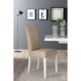 Status Lisa Day White High Gloss Italian Toffee Faux Leather Dining Chair (Sold in Pairs) - thumbnail 2