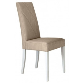 Status Lisa Day White High Gloss Italian Toffee Faux Leather Dining Chair (Sold in Pairs) - thumbnail 1