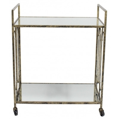 Mindy Brownes Estela Gold and Mirrored Drinks Trolley - image 1