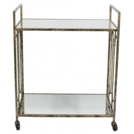 Mindy Brownes Estela Gold and Mirrored Drinks Trolley - thumbnail 1