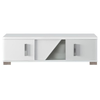 Status Lisa Day White High Gloss Italian TV Unit, 152cm with Storage for Television Upto 60inch Plasma - Assembled