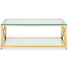 Miami Glass and Gold Coffee Table