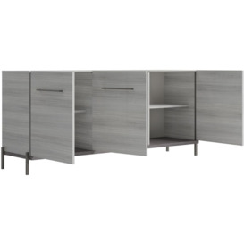 Status Mia Day Silver Grey Buffet Large Sideboard, 185cm with 3 Door - thumbnail 3