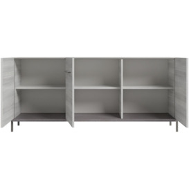 Status Mia Day Silver Grey Buffet Large Sideboard, 185cm with 3 Door - thumbnail 2