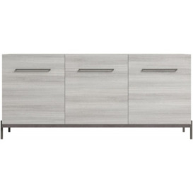 Status Mia Day Silver Grey 3 Door Buffet Large Sideboard, 185cm with Handles