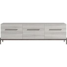 Status Mia Day Silver Grey  TV Unit, 185cm with Storage for Television Upto 72inch Plasma with Handles