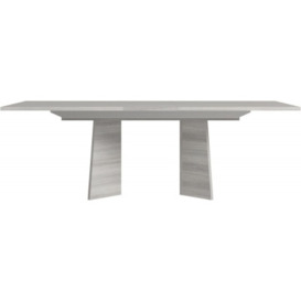 Status Mia Day Silver Grey Italian Dining Table, 180cm to 225cm Extending Rectangular Top