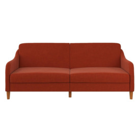 Jasper Orange Linen Fabric 2 Seater Sprung Sofa Bed - Linen